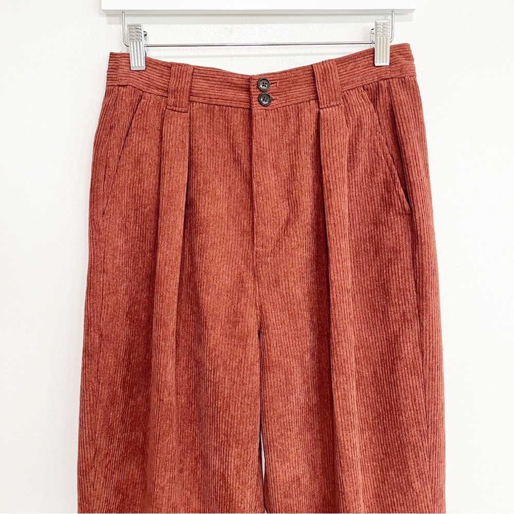 BOGO! Madewell Corduroy High-Rise Tapered Trouser Pants Cognac Brown Size 2 - Picture 4 of 10